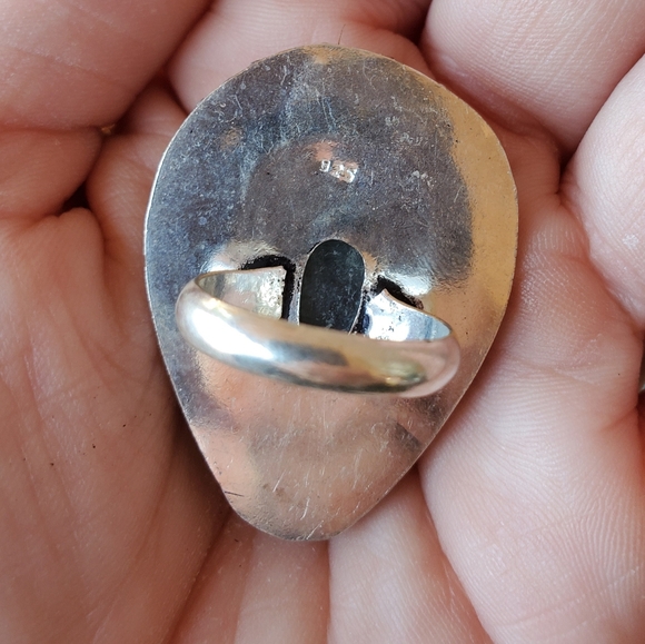 New Titanium Druzy 925 Silver Ring. - Picture 11 of 12